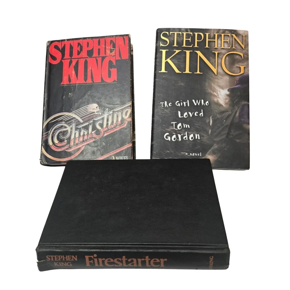 LOT/3 VINTAGE Stephen King HC's - Christine, Firestarter, Girl Who Loved Tom G